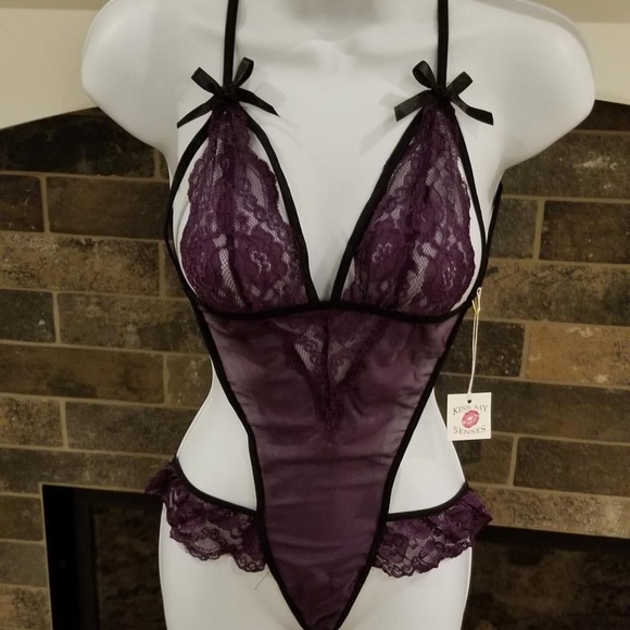 Dreamgirl black stretch lace strappy panties